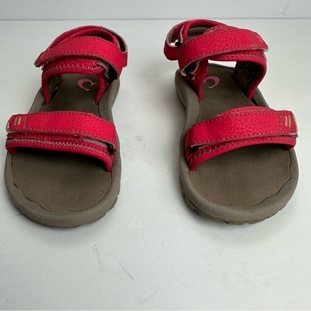 Olukai Sandals Girl's Size 11/12 Pahu Fuchsia Graphite Walking Adjustable - Picture 5 of 9